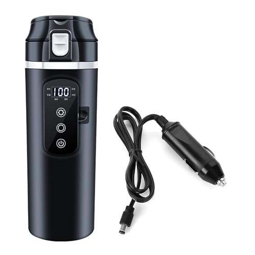 Taza de viaje eléctrica 500ml acero inoxidable 12V 24V miniatura 4