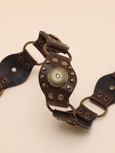 Western-Belts for Women Cowgirl-Disc-Belt - Wide-Disc-Belts Concho-Rivet-Belts for Jeans Pants(for 26-36''Wasit)4