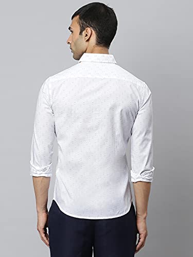 Image of Dennis Lingo Men's Dobby Print Slim Fit Cotton Casual Shirt