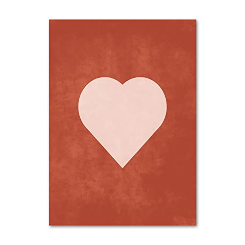 CCACHE Alles Gute zum Valentinstag Rotes Liebesherz-Poster und Drucke Moderne Wandkunst Rosa Leinwandmalerei Nordische ästhetische Bilder Für Wohnkultur50x70cmx1Kein Rahmen