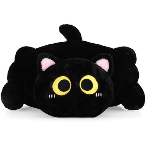 OtGalk Cat Shaped Cushion - Soft & Comfortable Chair Pad for Home, Office,Floor & Gaming Chair Seat Cushion, Sofa Cushion, Bedroom Throw Pillow - Cute Black Cat Decor, 24 x 21 inches Cover
