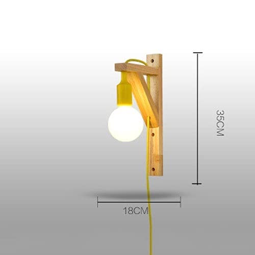 Luces geométricas de cabecera de madera y diseño escandinavo 4