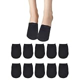 BEAMARKER 5 par de Calcetines Negros de Algodón Premium con Puntera Invisible, Sin Espalda, Transpirables, de Polialgodón, Sin Costuras, Antideslizantes, con Puntera Oculta para Mujer, Zuecos, Za