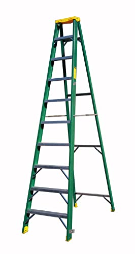 Penguin - Fibreglass Single Sided Ladder-Plastic Top: Step 10, 2.8m
