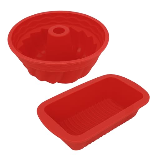 Moldes de Silicone para Bolo e Pão - Vermelho