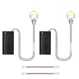 2 Pack Mini LED Light Kit, Battery Operated Warm White Lights with Battery Holder, Switch & Extension Cords for DIY Crafts Like Dollhouses and Shadow Boxes, Ages 14+