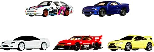 Hot Wheels Car Culture Mountain Drifters Design Container Set, 5 1:64 Scale Toy Drift Vehicles, Premium Execution, For Collectors
