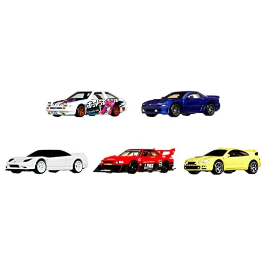 Hot Wheels Car Culture Mountain Drifters Design Container Set, 5 1:64 Scale Toy Drift Vehicles, Premium Execution, For Collectors