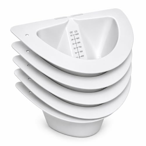 Vakly Specimen Collector Pan 30 oz, Graduated Measuring Toilet Hat 5 Pk