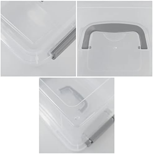 Fosly 6 Liter Plastic Boxes, 6 Pack Clear Storage Boxes with Lids