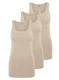 VMMAXI MY SOFT LONG TANK TOP VERO MODA Damen VMMAXI My Soft Long Tank TOP GA 3P 10229554, Beige (3X Nomad), M