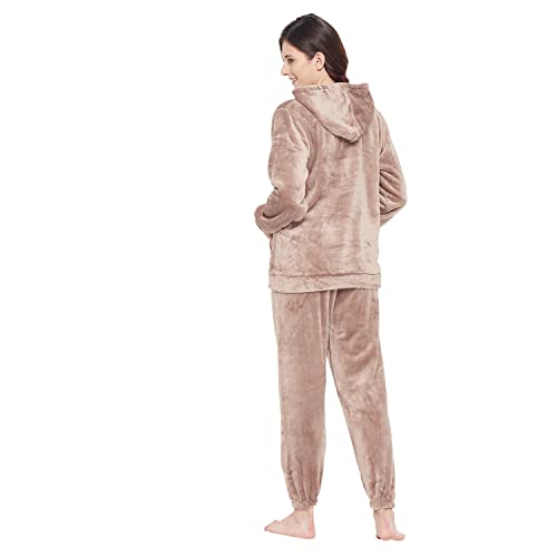 Image of CAMEY Women's Wool Solid Top and Pajama Set (WNT-03 Beige Free Size)
