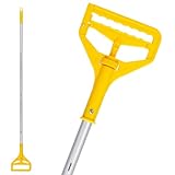 KeFanta Commercial Mop Handle Heavy Duty,60 Inch Aluminum Side Gate Mop Stick,Industrial Wet Mops Head Replacement Holder for Floor Cleaning,Yellow