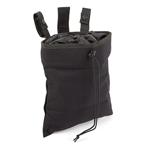 Cat Outdoors MOLLE Large Dump Pouch with Drawstring - Foldable Mag Dump Pouch for Duty Belt - Roll Up Drop Pouch for Airsoft Magazine (Black)