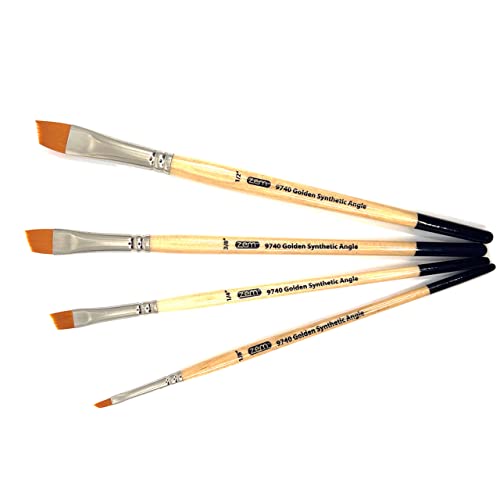 Zem Brush Golden Synthetic Angle Shaders Set Sizes 1/8", 1/4", 3/8", 1/2" #TOP5