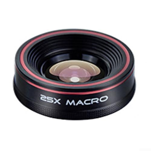 Smartphone Lens Kit, Wide Angle 120 Degree Fisheye 235 Degree Macro 25X Photography Enhancement For Mobile Phone Camera Black(25x macro lens)