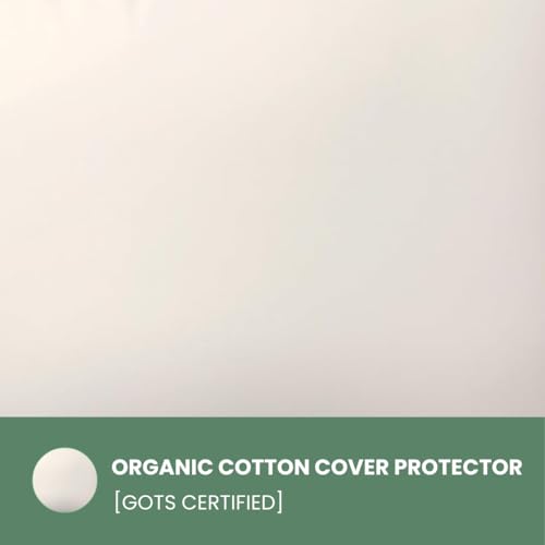 ORGANIC TEXTILES Natural Kapok Pillow with 100% Organic Cotton Cover, (Standard Size), GOTS Certified, Adjustable Loft, Cooling and Breathable, Back, Side, and Stomach Sleeper