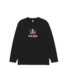 [ティーグラフィックス] Tシャツ メンズ 長袖 ロンT 綿混 モンスター ゾンビ ドラキュラ ミイラ プリント クルーネック トップス ブラック:M