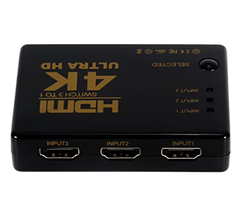 Switch Hdmi 1x3 Hub Chaveador Divisor Full HD 1080p 4k 3D com Controle para TV Pc Monitor Xbox Ps5