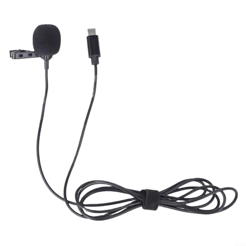 Clipon - Microfono Lavalier per registrazione e streaming live con riduzione del rumore, compatibile con smartphone, fotocamere DSLR, registratori audio, con 1 cavo da 5 m (per iph)