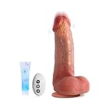 22 * 5 cm Stoß Dildo Vibrator Sex spielzeug, Dicke realistische Dildos Sex spielzeug für Männer und Frauen, 3 Stoßen & 9 Vibrieren Heizen Silikondildo, Starker Saugnapf G-Punkt-Sexspielzeug für Paare