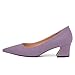 GUAVAIVY Women's Pumps, Pointed Toe Low Heel Shoes, Fashion Womens Dress Pumps for Daily Party Work Lavender Suede Size 6