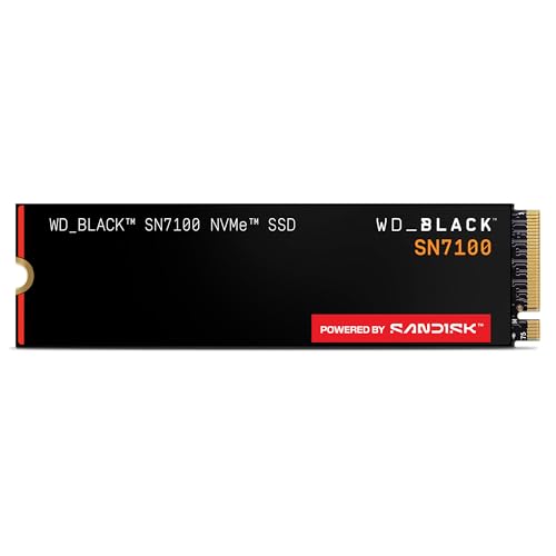 WD_Black SN7100 NVMe SSD 4 to (Jusqu'à 7000Mo/s / 6700Mo/s en Lecture/écriture, M.2 2280, PCIe Gen4, Next Gen TLC 3D NAND, jusqu'à 2400ToW, pour Ordinateurs &amp; Gaming Portables) Powered by SANDISK