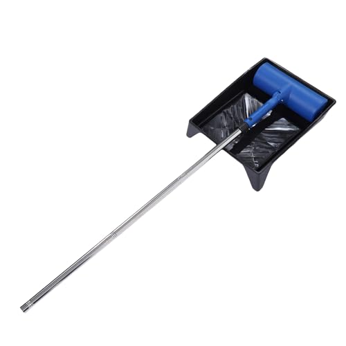 Xiuganpo Kit de Rodillo de Pintura de 10 Pulgadas, Cepillo de Rodillo de Pintura de ángulo Ajustable con Juego de Postes de Extensión, Herramienta de de Techo para Techos Paredes de