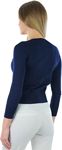 Image of ToBeInStyle Women's Long Sleeve Button Down V-Neck Cardigan