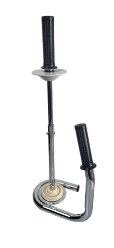 Berger & Schröter | Strechtfolienabroller Strechtabroller verchromt Stahl 400-550mm Rollenhöhe einstellbar, 30-70mm Kerndurchmesser, Abwickler Abroller für Strechtfolien, Stretchfolienspender