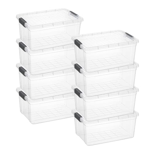 Image of Superio Storage Bins with Lids, Clear Plastic Containers for Organizing, Stackable Totes, BPA Free, Odor Free, Organizer Boxes for Home, and Dorm (8 Pack, 36 Qt)