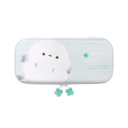 アローン(Allone)　Switch2用EVAカラーケース Q-LiAもふころりんシリーズ シマエナガ　14.5×4×30cm　Switch2対応　持ち運びに便利　傷や汚れから保護　ダブルファスナー　内側ポケット付　軽量　クーリア　かわいい　鳥　もふもふ　ALG-NS2PB008QSI