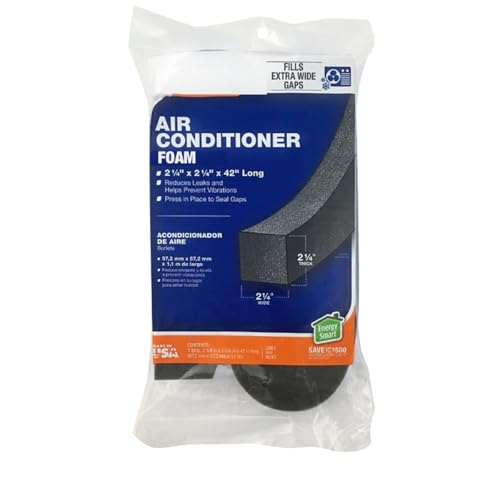 Rocky Mountain Goods Air Conditioner Weather Seal Foam - 2-1/4 in W x 42 in L - Durable Polyurethane Foam Strip - Black Weatherproof Insulation for Window AC Units - Energy-Saving