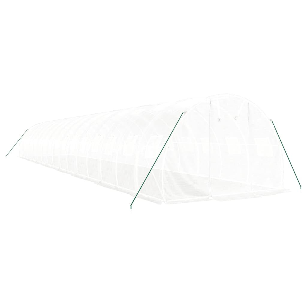 Homgoday Invernadero con Estructura de Acero Blanco 48 m² 16x3x2 m, Invernadero Caseta Jardín Terraza Plantas Semilla Cultivo Huerto Verduras Cubierta Casero
