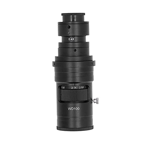Microscope Lens,200X Adjustable Continuous Zoom C-Mount Optical Lens Industrial Video Microscope Lenses
