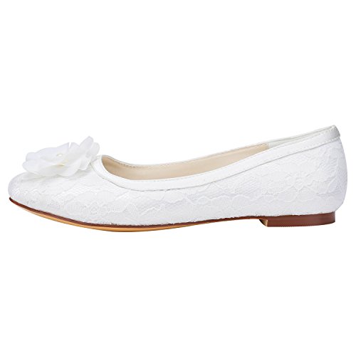 Emily Bridal Women's Satin Flat Heel Flats Crystal Heel2