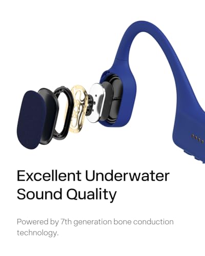 Image of SHOKZ OpenSwim - MP3 Waterproof Headphones for Swimming - Not Bluetooth Compatible - Built-in MP3 Player with Storage for 1200 Songs - Open-Ear Wireless Headphones, with Nose Clip and Earplug