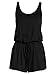 REORIA Womens Casual Summer One Piece Sleeveless Tank Top Playsuits Short Jumpsuit Beach Rompers Black Medium