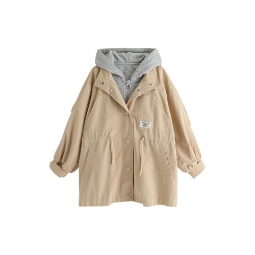 Girls Rain Jacket Lightweight Waterproof Hooded Cotton Lined Raincoat Windbreaker for Kids