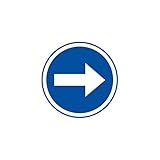 EberSign | Vinilo Adhesivo para Suelo Flecha Dirección, Señal para Suelo 30cm