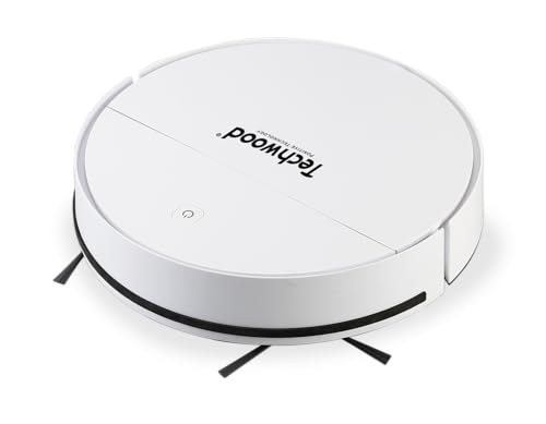 TECHWOOD TAR-2021 Robot Aspirateur 2 en 1, Aspiration et Nettoyage, 450Pa, Batterie 90 Min, Réservoir 350mL, Blanc