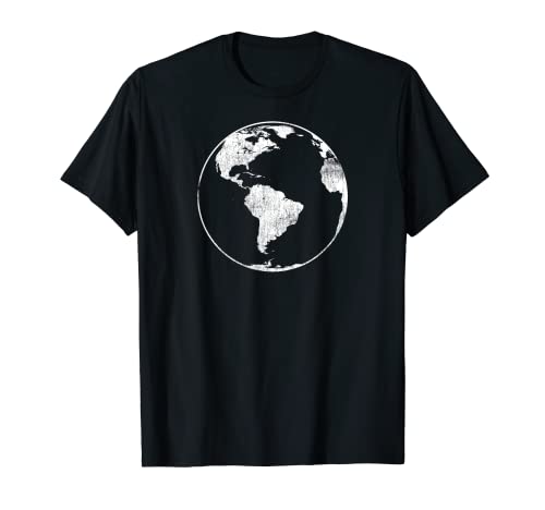 Tierra blanca vintage - Planeta Tierra - Día de la Tierra - Globo Camiseta