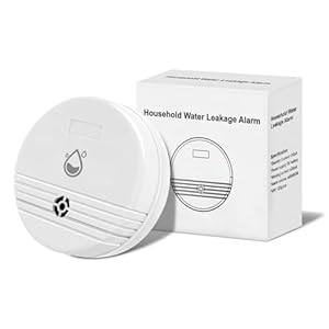 Filotimo Water Leak Detector, Lound Sound Sensor Alarm, Home Water Flooding Monitor Sink Overflow Monitoring Wet Moisture Alert Pipe Leakage Drip Detection Warning for Basement, Laundry, Bathroom