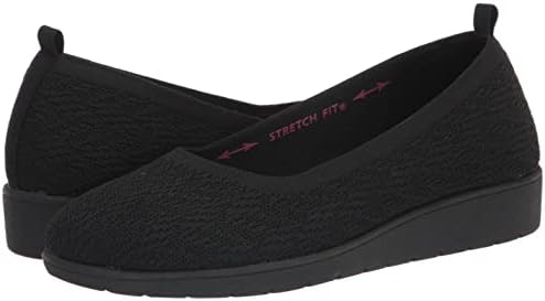 Skechers Women's Low Wedge Ballet Flat, Black/Black, 11 | Image 6