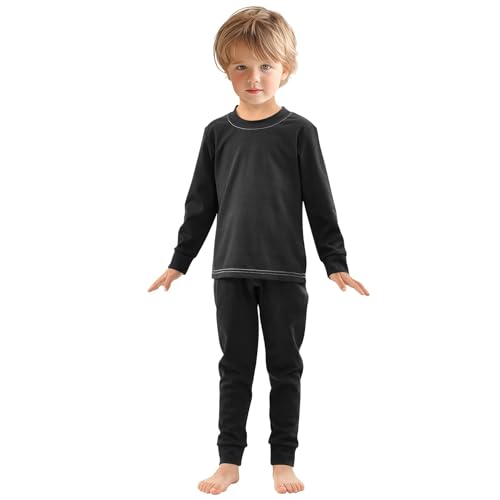 Black Long Sleeve Pajamas Set Sleepwear Jammies 2pcs Set Pjs Black