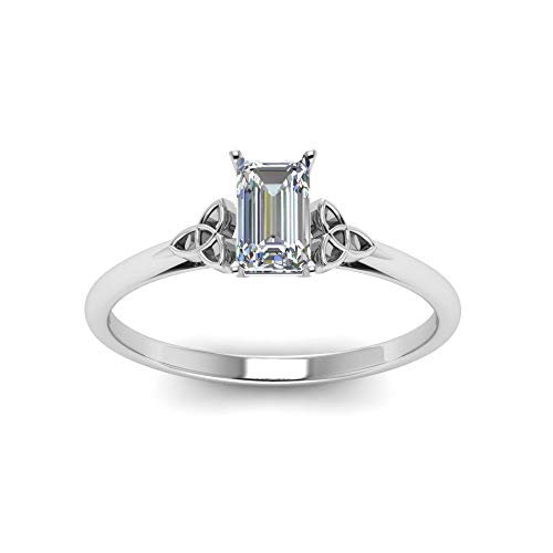 Bague solitaire celtique émeraude ajustable pour doigts sensibles - 2