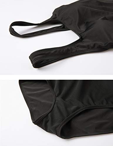 Delimira Women's Plus Size Swimsuit One Piece Bathing Suit Backless Basic Modest Swimwear Black 26 Plus #TOP3