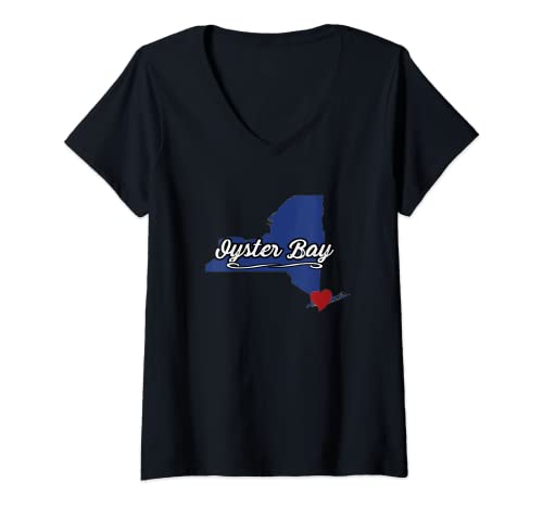 Mujer OYSTER BAY New York | NY State USA - Long Island Ciudad City Camiseta Cuello V