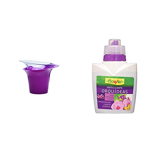 Hobby Flower Adel - Maceta Redonda Para Orquídeas Y Su Riego, 20 X 17 Cm, Color Lila - Plantas Ø11-12 Flower 10723 Abono Líquido Orquídeas