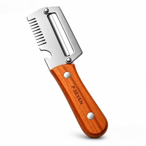 Image of Vegetable Peeler for Kitchen with Stainless Steel Single Blade, Wooden Handle Fruit and Vegetable Peeler Tool with Bottle Opener Function, Manual Peeler for Daily Cooking Use